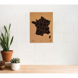 WOODY MAP L - FRANCE NOIR 60 CM X 45 CM