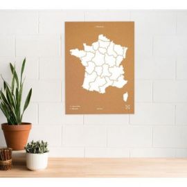 WOODY MAP XL - FRANCE BLANC 90 CM X 60 CM
