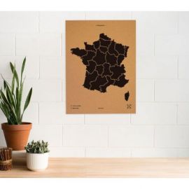WOODY MAP XL - FRANCE NOIR 90 CM X 60 CM