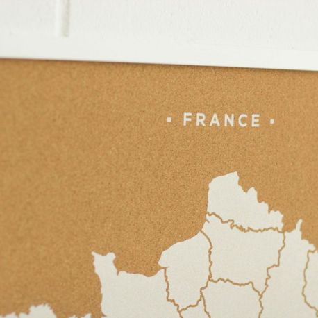 WOODY MAP L - FRANCE CADRE BLANC 63 CM X 48 CM
