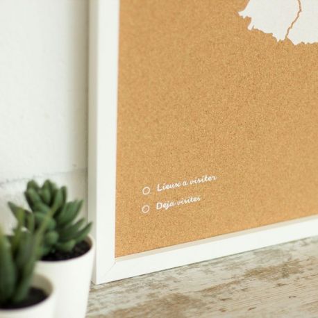 WOODY MAP L - FRANCE CADRE BLANC 63 CM X 48 CM