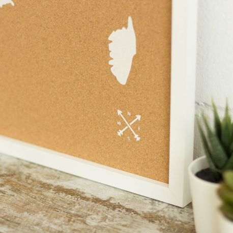WOODY MAP L - FRANCE CADRE BLANC 63 CM X 48 CM