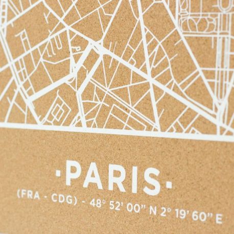 WOODY MAP VILLE L - PARIS - BLANC 60 CM X 45 CM