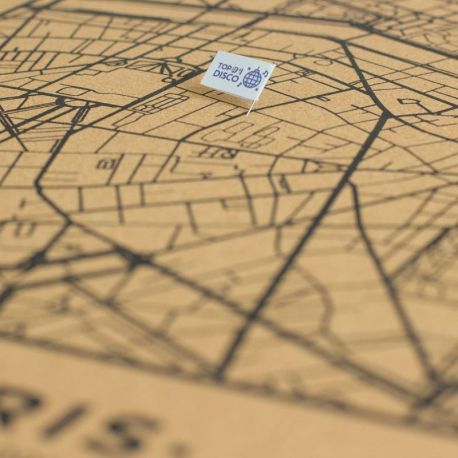WOODY MAP VILLE L - PARIS - NOIR 60 CM X 45 CM