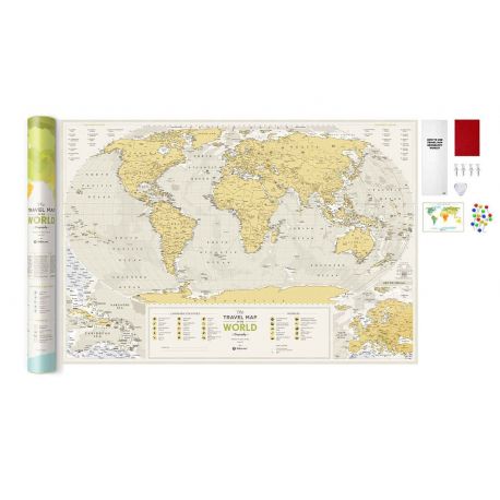 CARTE À GRATTER GEOGRAPHY WORLD PAPIER (60 X 88 CM)