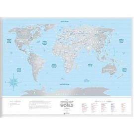 CARTE À GRATTER SILVER WORLD PLASTIQUE (60 X 80 CM)