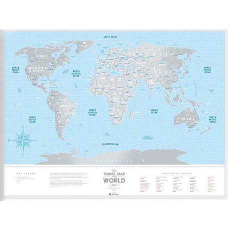CARTE À GRATTER SILVER WORLD PLASTIQUE (60 X 80 CM)