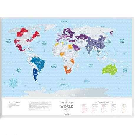 CARTE À GRATTER SILVER WORLD PLASTIQUE (60 X 80 CM)