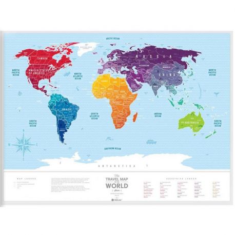 CARTE À GRATTER SILVER WORLD PLASTIQUE (60 X 80 CM)