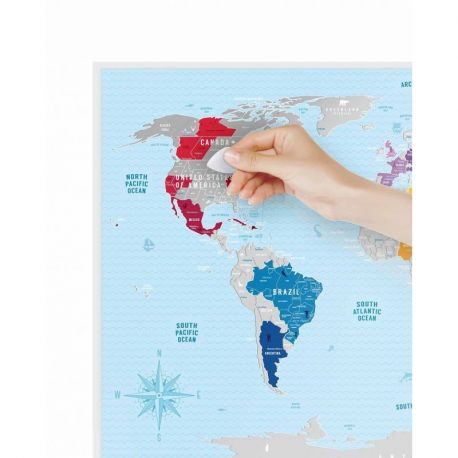 CARTE À GRATTER SILVER WORLD PLASTIQUE (60 X 80 CM)