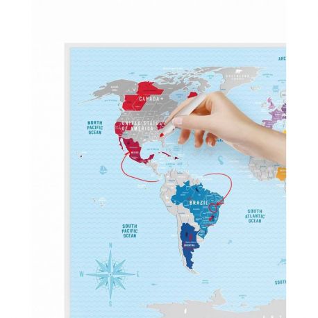CARTE À GRATTER SILVER WORLD PLASTIQUE (60 X 80 CM)