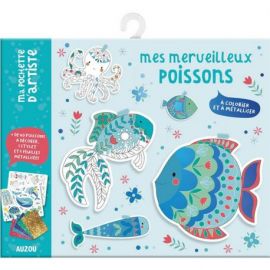 MES MERVEILLEUX POISSONS A COLORIER ET A METALLISER - POCHETTE ARTISTE