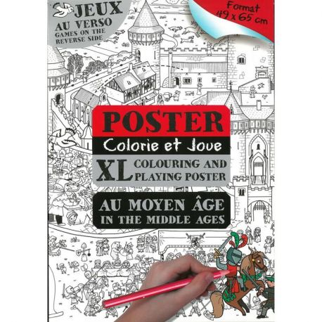 POSTER COLORIE ET JOUE AU MOYEN-ÂGE