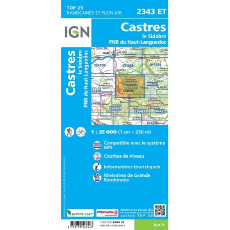 2343ET CASTRES LE SIDOBRE PNR HAUT LANGUEDOC