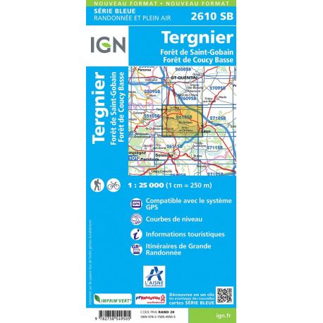 2610SB TERGNIER  LA FERE FORETS DE ST-GOBAIN ET  COUCY BASSE