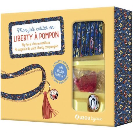 MON SUPER COLLIER EN LIBERTY A POMPON