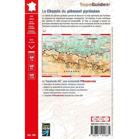 GR65/GR78/GR653/GR108/GR108A CHEMIN DE PIÉMONT PYRÉNÉEN 780