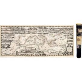 CARTE DE LA MEDITERRANEE EN 1693 92 CM X 35 CM