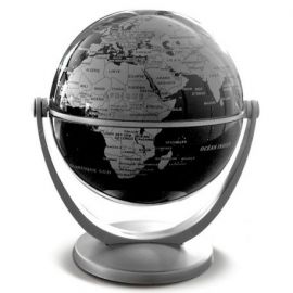 GLOBE 10 CM TOURNANT NOIR CARTO ARGENT POLITIQUE