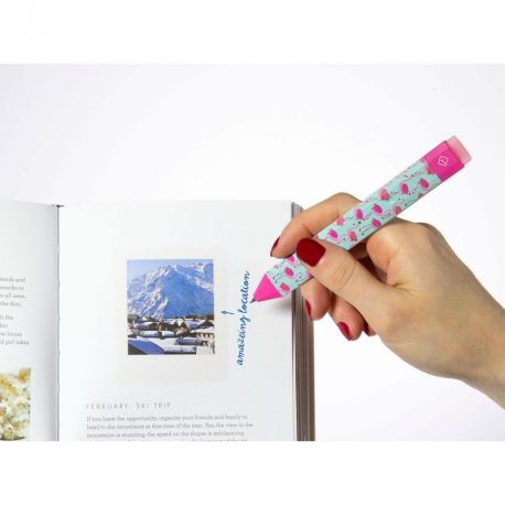 STYLO MARQUE PAGE FLAMANT ROSE