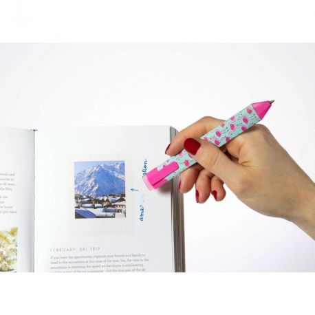 STYLO MARQUE PAGE FLAMANT ROSE