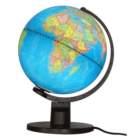 GLOBE 25 CM BLEU LUMINEUX POLITIQUE