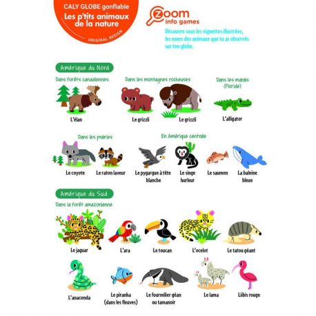 GLOBE 30 CM - LES P'TITS ANIMAUX DE LA NATURE