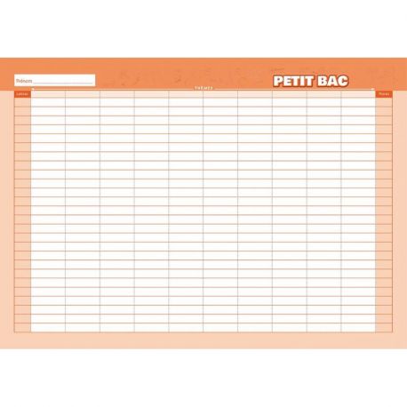 MON JEU DU PETIT BAC 60 FEUILLES A DETACHER