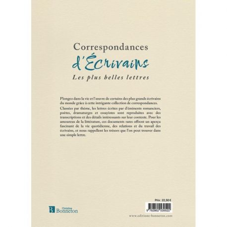 CORRESPONDANCES D'ECRIVAINS LES PLUS BELLES LETTRES