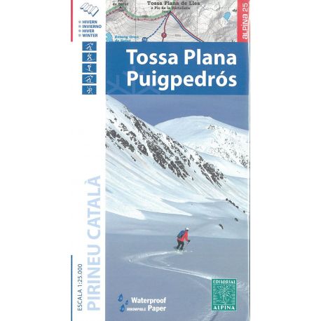 CARTE HIVER TOSSA PLANA PUIGPEDROS ITIN RAQUETTE/SKI RANDO WATERPROOF