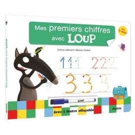 MES PREMIERS CHIFFRES AVEC LOUP LIVRE ARDOISE DES 4 ANS