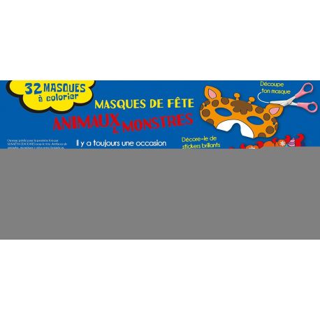 ANIMAUX ET MONSTRES 32 MASQUES DE FETES