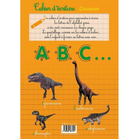 CAHIER D'ECRITURE - DINOSAURE
