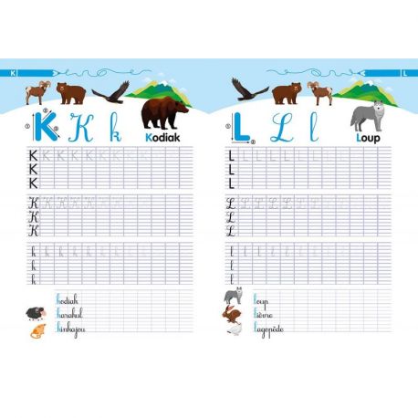 CAHIER D'ECRITURE - ANIMAUX DE LA MONTAGNE