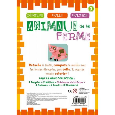 ANIMAUX DE LA FERME - BLOC DECOUPE
