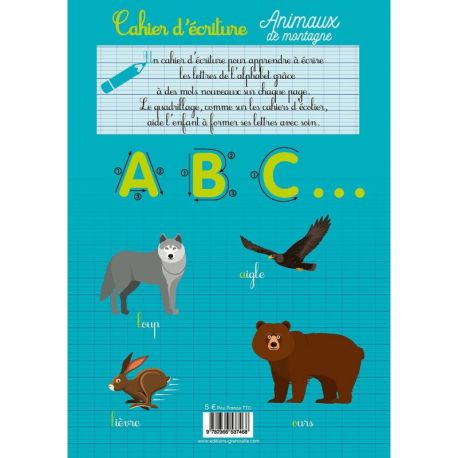 CAHIER D'ECRITURE - ANIMAUX DE MONTAGNE