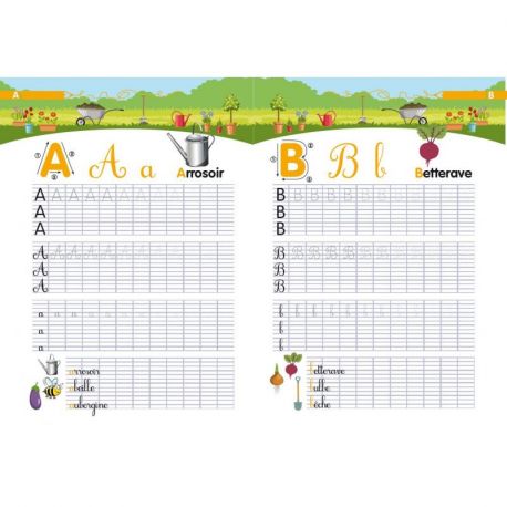 CAHIER D'ECRITURE - JARDIN