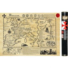 CARTE DES TEMPLIERS 59 CM X 40 CM
