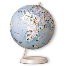 GLOBE 25 CM BLEU ILLUSTRE ANIMAUX