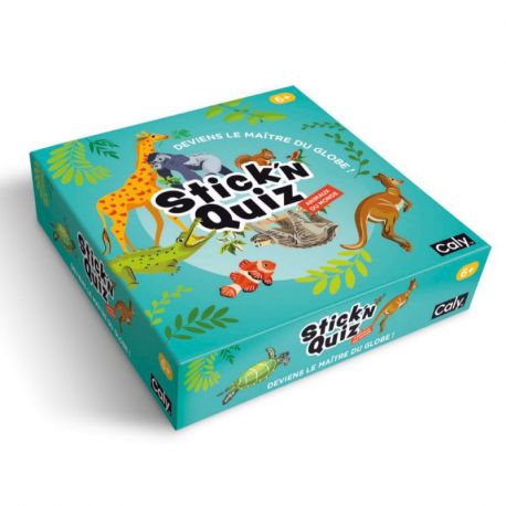 JEU ANIMAUX DU MONDE STICK AND QUIZ GLOBE 30CM