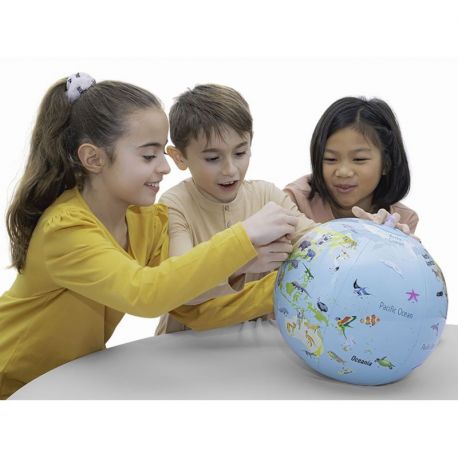 JEU ANIMAUX DU MONDE STICK AND QUIZ GLOBE 30CM