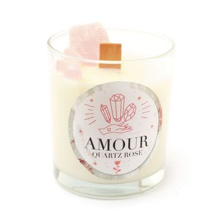 QUARTZ ROSE - KIT BOUGIE TENDANCE LITHOTHERAPIE