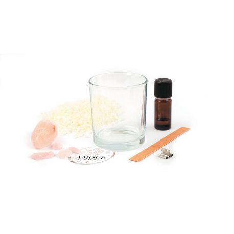 QUARTZ ROSE - KIT BOUGIE TENDANCE LITHOTHERAPIE