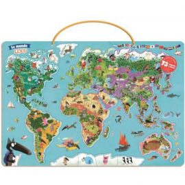 MA CARTE DU MONDE MAGNETIQUE EN PUZZLE - LE MONDE AVEC LOUP