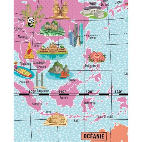 MAXI GLOSSY MERVEILLES DU MONDE 42CM / GLOBE GONFLABLE