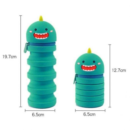 TROUSSE EXTENSIBLE SILICONE DINOSAURE VERT