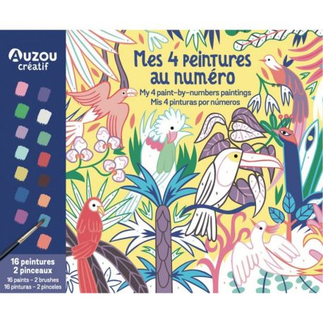 MES 4 PEINTURES AU NUMERO - MERVEIL LEUSE NATURE -MON COFFRET D'ARTISTE