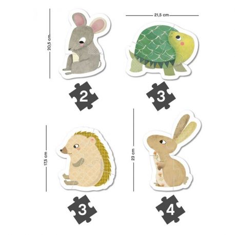 PUZZLES BEBES ANIMAUX 12 PIECES