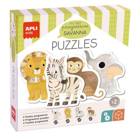 PUZZLES ANIMAUX DE LA SAVANE 16 PIECES