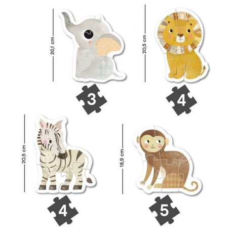 PUZZLES ANIMAUX DE LA SAVANE 16 PIECES